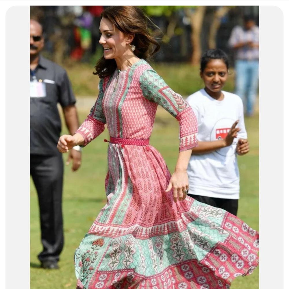 ASO Duchess of Cambridge Kate Middleton Anita Dongre Dress with Belt NWT